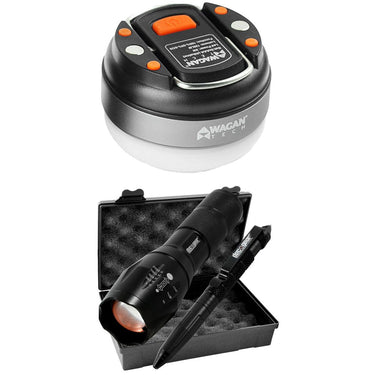 Wagan LED Brite-Nite Dome Lantern Flashlight with Deco Tactical Flashlight & Pen Set