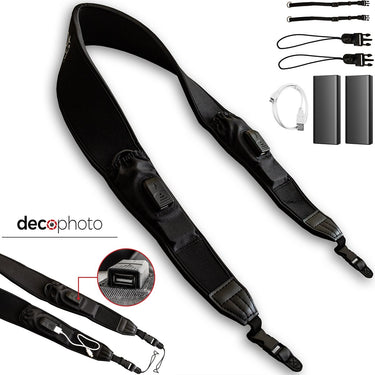 Deco Photo Camera Power Strap Battery Charger w/ 2x 2600mAh Banks Non Slip Grip - Universal