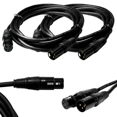 Deco Gear XLR 10' Male to XLR Female 16AWG Gold Plated Cable (2-Pack)