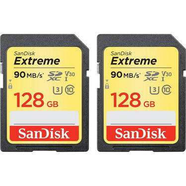 Sandisk 128GB Extreme SD Memory UHS-I Card w/ 90/60MB/s Read/Write - SDSDXVF-128G-ANCIN