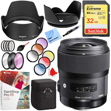 Sigma ART Wide-Angle Lens - 35 mm - F/1.4 DG HSM- Canon EF SLR w/ 67mm Filter Sets Kit