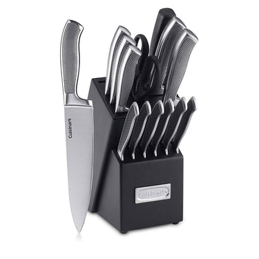 Cuisinart C77SS-15P Graphix Collection 15-Piece Cutlery Knife Block Set, Stainless Steel