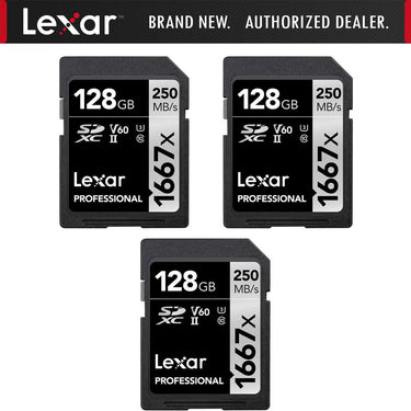 Lexar Professional SDHC / SDXC 1667x UHS-II 128GB Memory Card (3-Pack)
