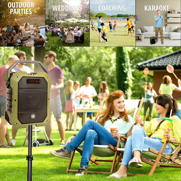 Deco Gear Portable PA Speaker with Wireless Microphone - 80W Power and 5000 mAh Battery