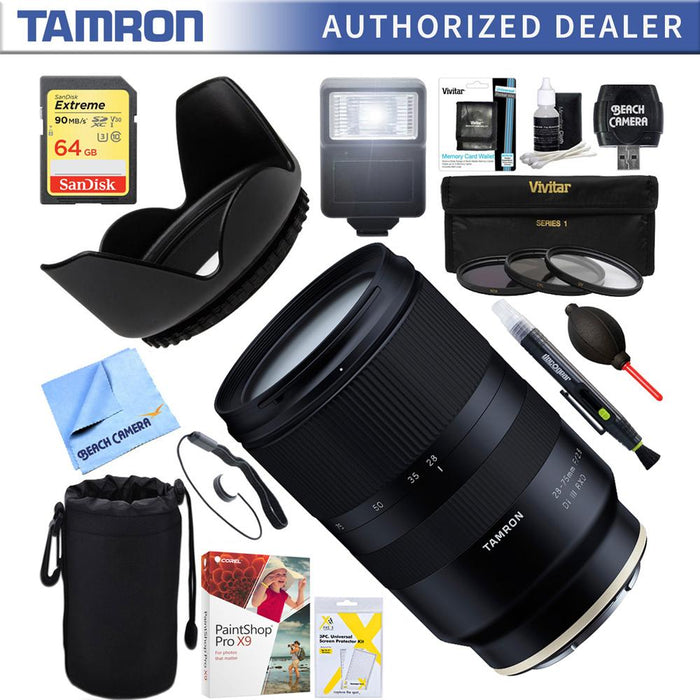Tamron 28-75mm F/2.8 Di III RXD Full Frame E-mount Lens + 64GB Ultimate Kit