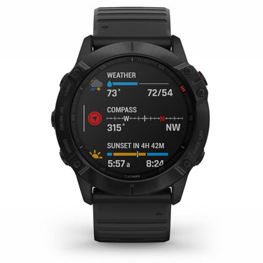 Garmin fenix 6X Pro Multisport GPS Smartwatch (Black with Black Band)(010-02157-00)