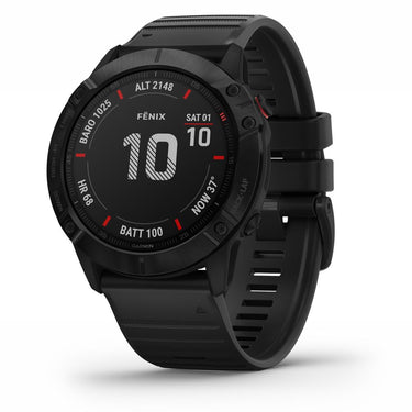 Garmin fenix 6X Pro Multisport GPS Smartwatch (Black with Black Band)(010-02157-00)