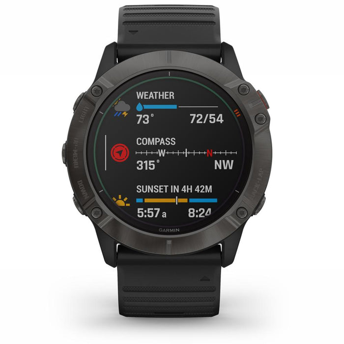 Garmin fenix 6X Pro Solar Multisport GPS Smartwatch(Titanium Carbon Gray)(010-02157-20)