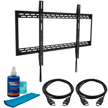 General Brand 60-100" Fixed TV Wall Mount Kit - Includes 2 HDMI Cables & Screen Cleaning Kit