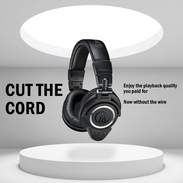 Deco Gear Bluetooth Adapter for Audio-Technica M50X Studio Headphones w/ Deco Gear Bundle