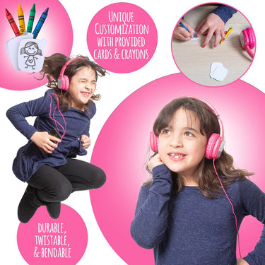 Deco Gear Kids' Over-Ear Customizable Headphones - Safe Ears Volume Limiter - 2 Color Pack