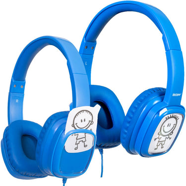 Deco Gear Kids' Over-Ear Blue Customizable Headphones w/ Safe Ears Volume Limiter - 2 Pack