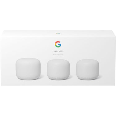 Google Nest Wifi Router And Point 2-Pack Snow GA00823-US Bundle