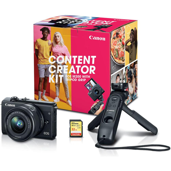 Canon EOS M200 Mirrorless Digital Camera Content Creator Kit - Black (3699C043)