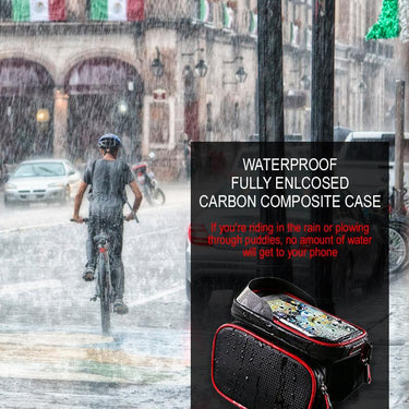 Deco Essentials Bike Frame Cell Phone Mount, Touch Screen Compatibility, Dual Storage Pockets