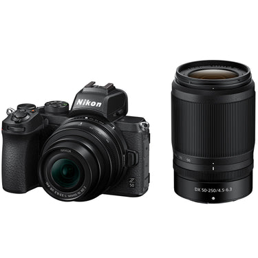 Nikon Z50 Mirrorless Camera 4K DX-Format 16-50mm + 50-250mm VR 2 Lens Kit Bundle