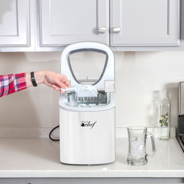 Deco Chef White Compact Electric Ice Maker | (IMWHT) | Top Load | 26 Lbs Per Day