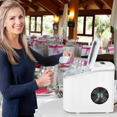 Deco Chef White Compact Electric Ice Maker | (IMWHT) | Top Load | 26 Lbs Per Day