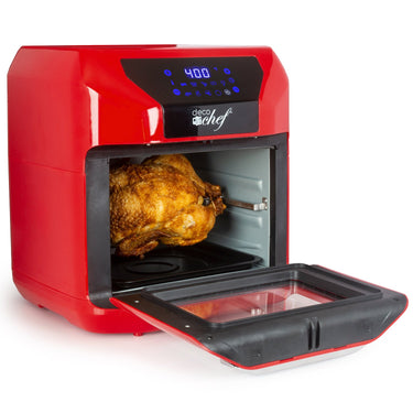 Deco Chef 7-in-1 Digital 10.5QT Air Fryer Convection Oven with Simple Touch Display, Red