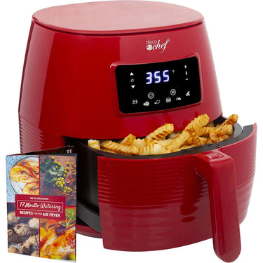 Deco Chef Digital 5.8QT Electric Air Fryer - Healthier & Faster Cooking - Red - Open Box