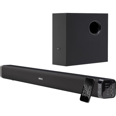 Deco Gear 60W Soundbar with Subwoofer 2.1 Channel Audio Wireless Connectivity - open box