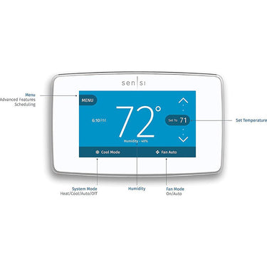 Emerson Sensi Touch Wi-Fi Smart Thermostat with Touchscreen White Open Box