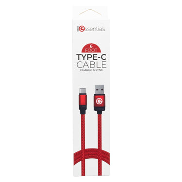 Deco Essentials 6FT Braided Type-C Charge & Sync USB Cable | Transfer Speeds Up to 480Mbps