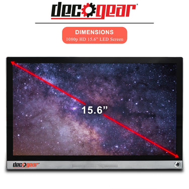 Deco Gear 15.6" Portable Monitor 1080p IPS Rechargeable Touchscreen, Speakers, USB-C, HDMI