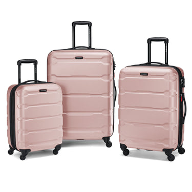 Samsonite Omni Hardside Nested Luggage Spinner Set, Pink w/ 10pc Accessory Kit