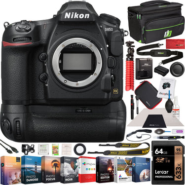 Nikon D850 DSLR Camera 45.7MP 4K FX Digital SLR Body Battery Grip Pro Accessory Bundle