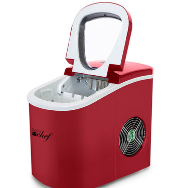 Deco Chef Red Compact Electric Top Load Ice Maker with The Smoothies Bible Recipe Book