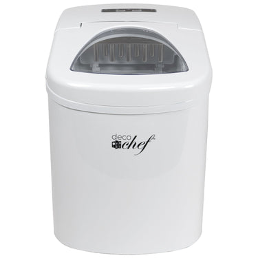 Deco Chef White Compact Electric Top Load Ice Maker with The Smoothies Bible Recipe Book