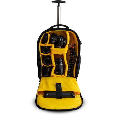 Deco Gear 3-in-1 Travel Camera Case Trolley Backpack with Pro 59" Tripod and Cleaning Kit