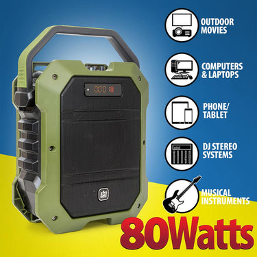 Deco Gear Portable PA Speaker with Wireless Microphone - 80W Power and 5000 mAh (Open Box)