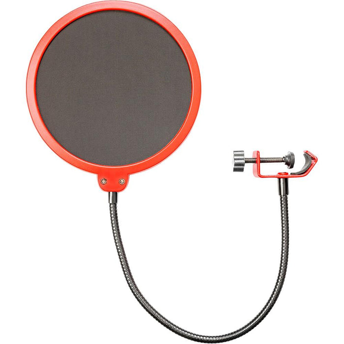 Deco Gear Universal Pop Filter Microphone Wind Screen with Goose Neck Mic Stand Clip