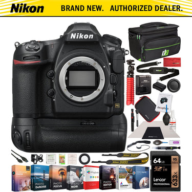 Nikon D850 DSLR Camera 45.7MP 4K FX Digital SLR Body Battery Grip Pro Accessory Bundle