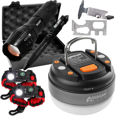 Deco Gear Tactical Gift Set - Pen, Flashlight, Emergency Survival Bracelets, Dome Light