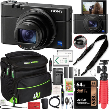 Sony Cyber-Shot DSC-RX100 VII Camera Kit RX100M7 2 Battery + Power Strap Pro Bundle