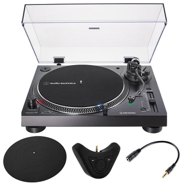 Audio-Technica Direct-Drive Turntable (Analog & USB) (Black) w/ Accessories Bundle