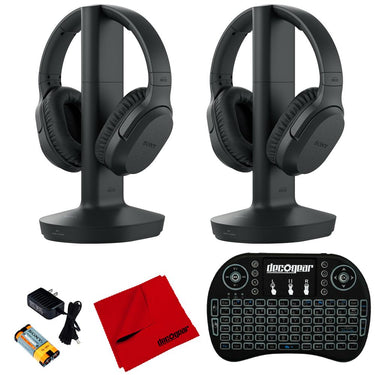 Sony RF400 Wireless Home Theater Headphones (2-Pack) w/ Deco Gear Accessories Bundle