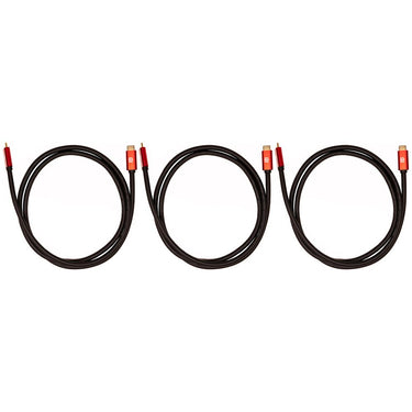 Deco Gear 6FT 4K HDMI 2.0 Cable with 28AWG Pure Copper Conductors (3-Pack)