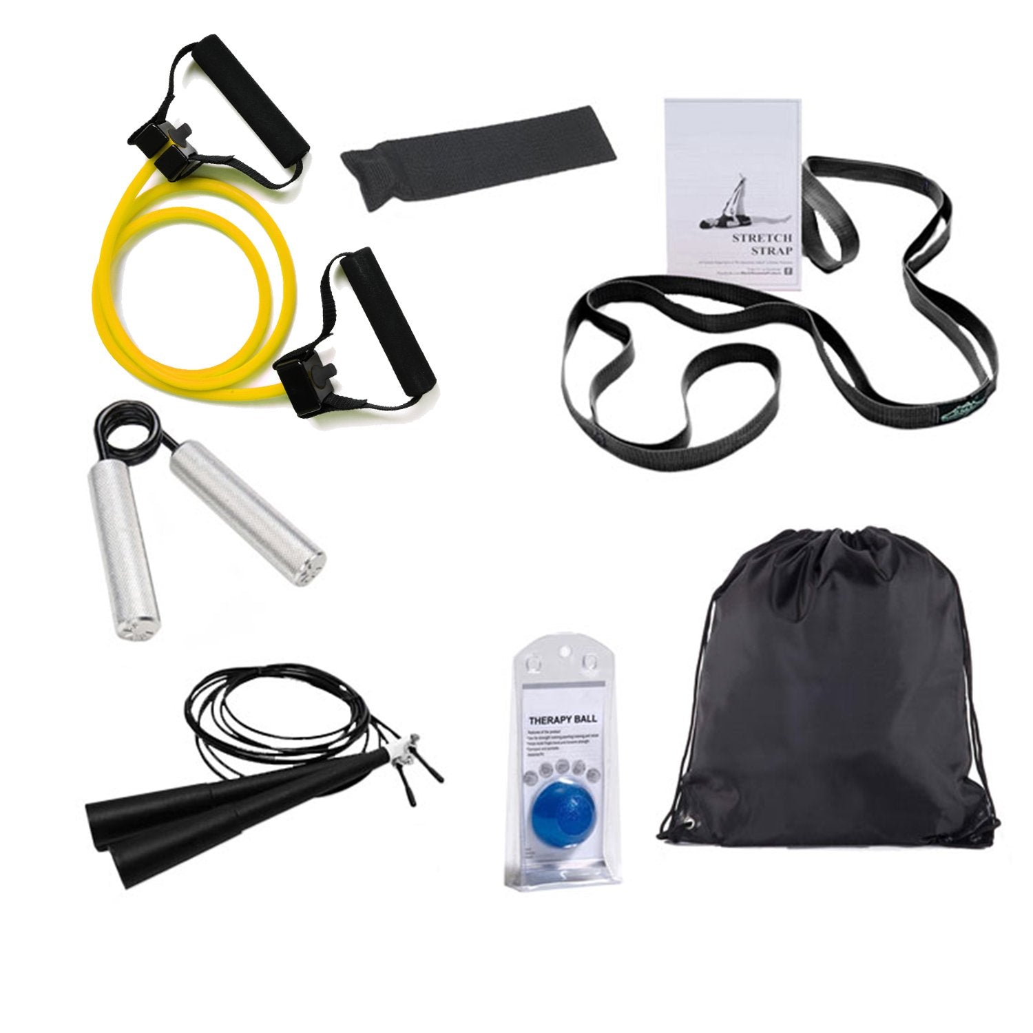 Deco Gear Home Gym 7-Piece Fitness Kit Resistance Training, Stretching