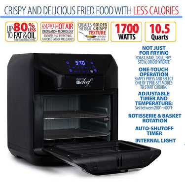 Deco Chef 7-in-1, 10.5QT Air Fryer Convection Oven with Touch Display Open Box