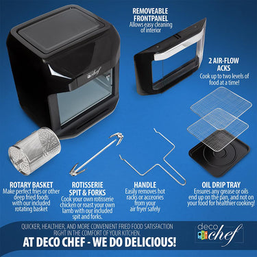 Deco Chef 7-in-1, 10.5QT Air Fryer Convection Oven with Touch Display Open Box