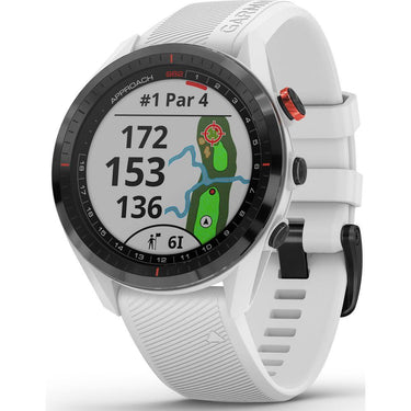 Garmin Approach S62 Black Ceramic Bezel w/ White Silicone GPS Golf Watch (010-02200-01)