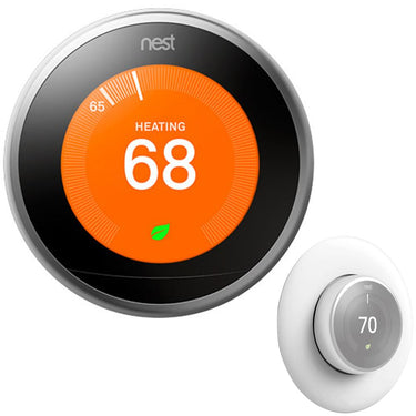 Google Nest Learning Thermostat (3rd Gen,Stainless Steel) + Thermostat Wall Plate Cover