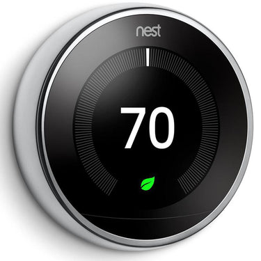 Google Nest Learning Thermostat( 3rd Gen, Polished Steel) + Thermostat Wall Plate Cover