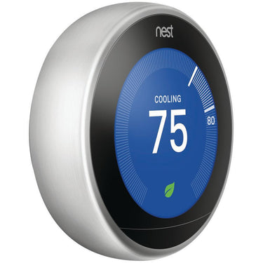 Google Nest Learning Thermostat( 3rd Gen, Polished Steel) + Thermostat Wall Plate Cover