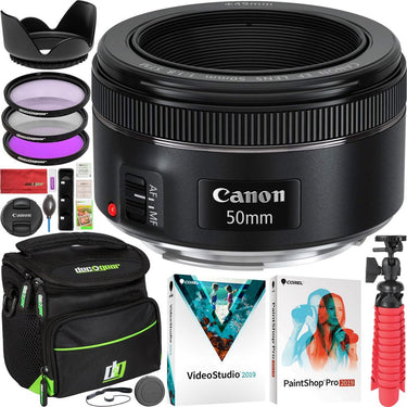 Canon EF 50mm f/1.8 STM Lens Kit 0570C002 for EF Mount DSLR Cameras Accessories Bundle