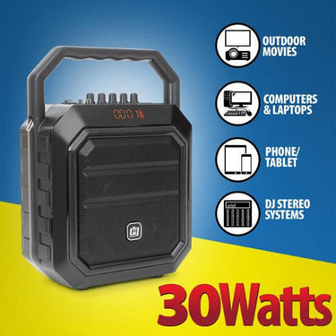 Deco Gear Portable PA Speaker with Wireless Microphone - 30W Power Open Box
